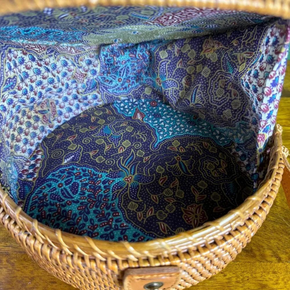 Vintage Round Bali Bag Rattan Boho Crossbody